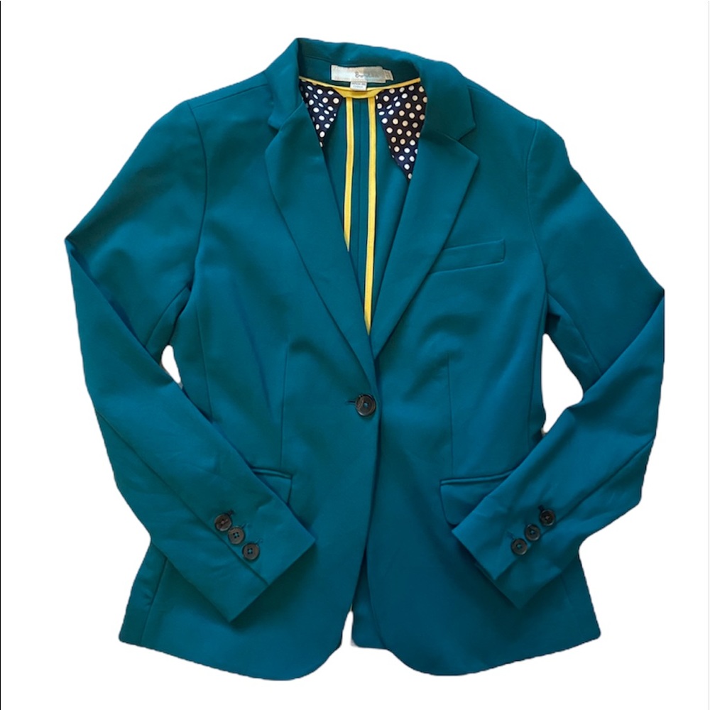 Boden Emilia Ponte Blazer teal green size 6
